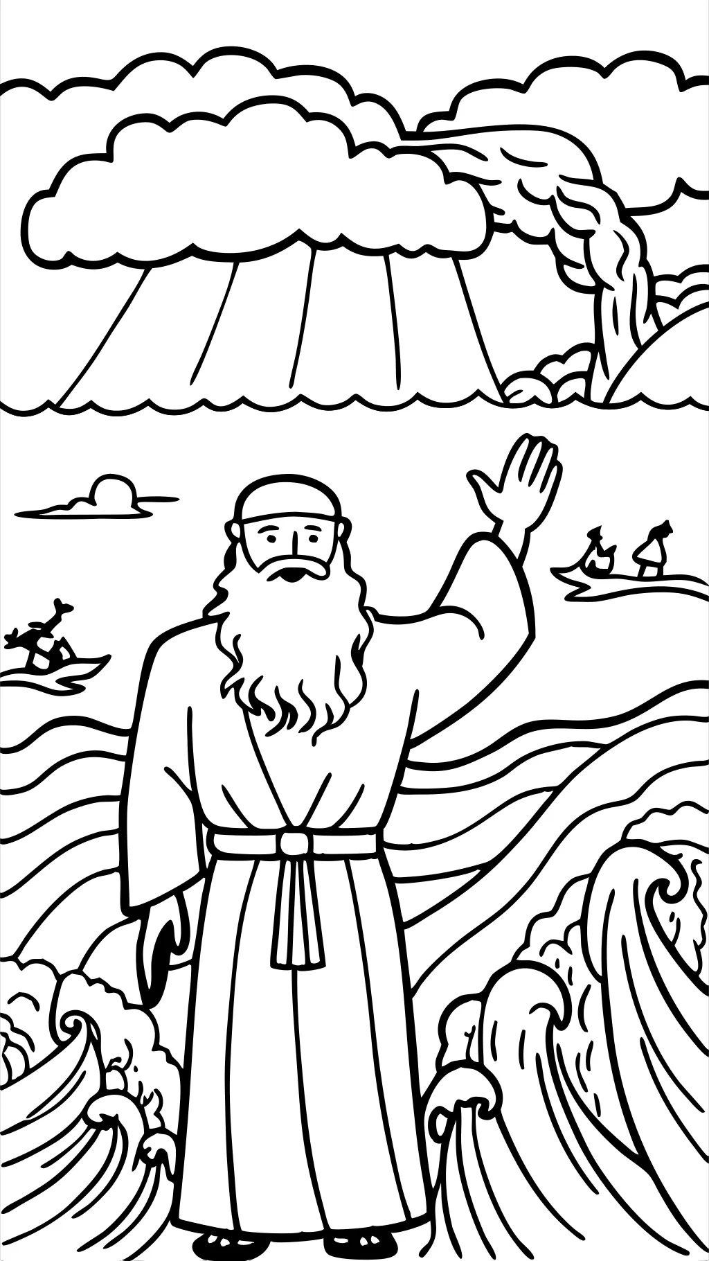 parting of the red sea coloring page